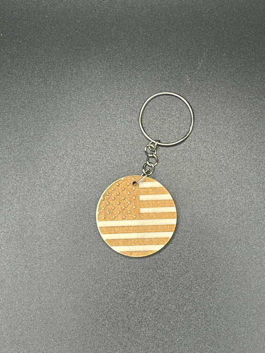 Keychain Wooden Round