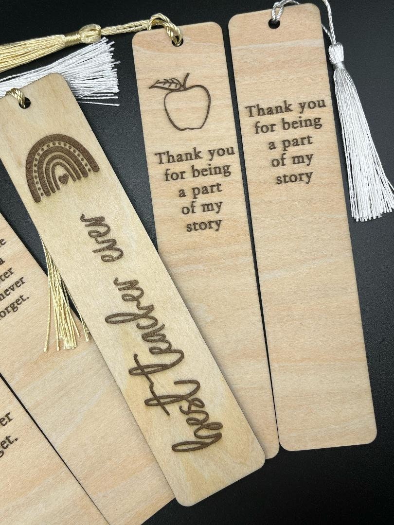 Teacher Wooden Bookmark 5 pack