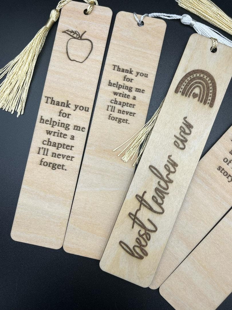 Teacher Wooden Bookmark 5 pack